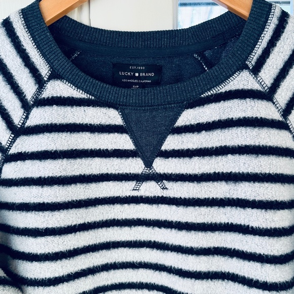 Lucky Brand Women's Brushed Stripe Sweatshirt - Picture 3 of 7